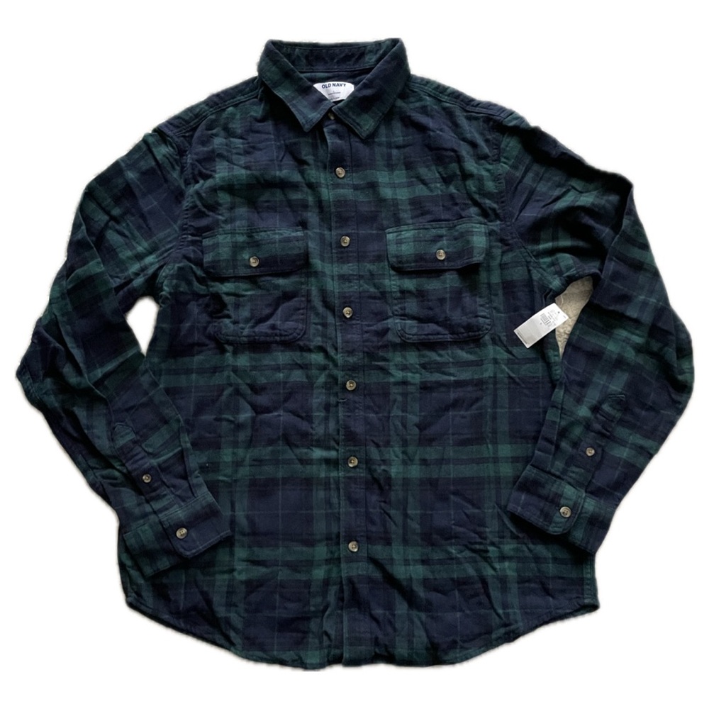 Classic Green and Navy Plaid Men's Shirt